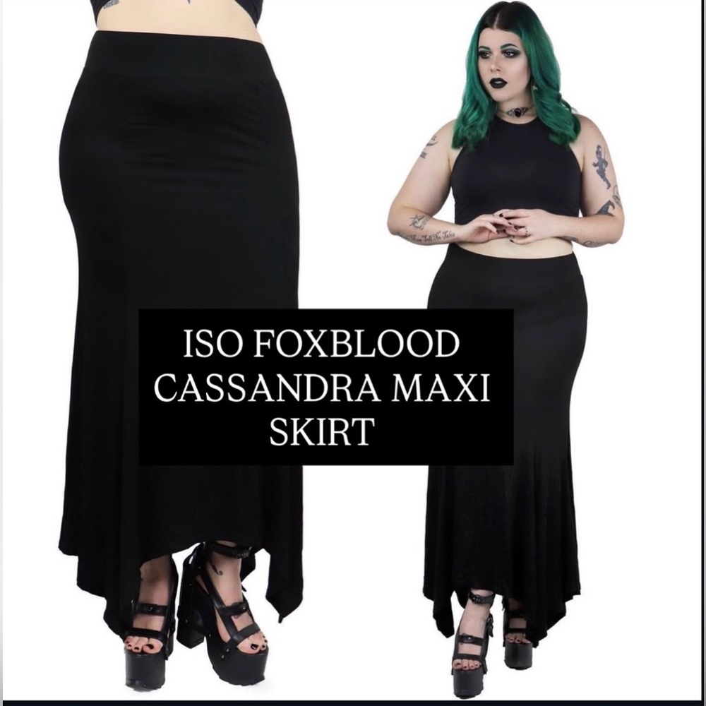 ISO FOXBLOOD Cassandra Black Maxi Skirt SIZE M-L